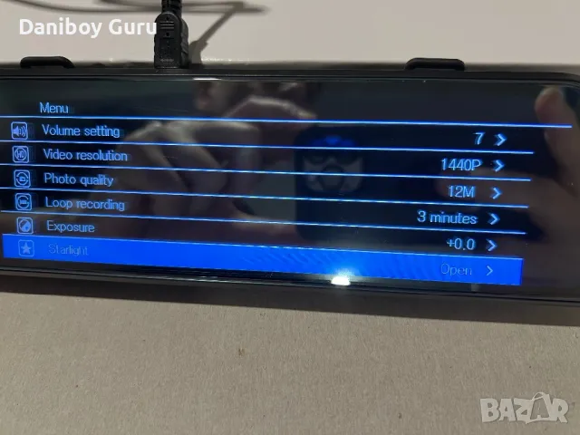 10" видеорегистратор огледало за обратно виждане с 2 кмери, тъч скрийн, снимка 5 - Аксесоари и консумативи - 50205847