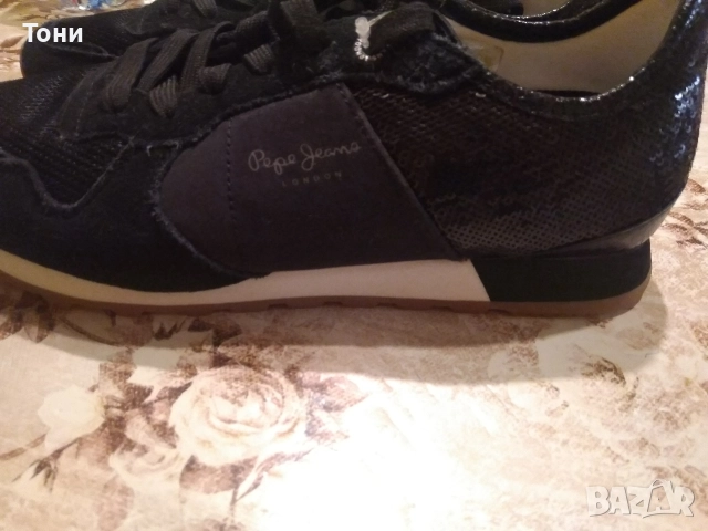PEPE JEANS LONDON Оригинал Нови Дамски Маратонки Изцяло от Натурален Велур 39, снимка 8 - Маратонки - 52667840