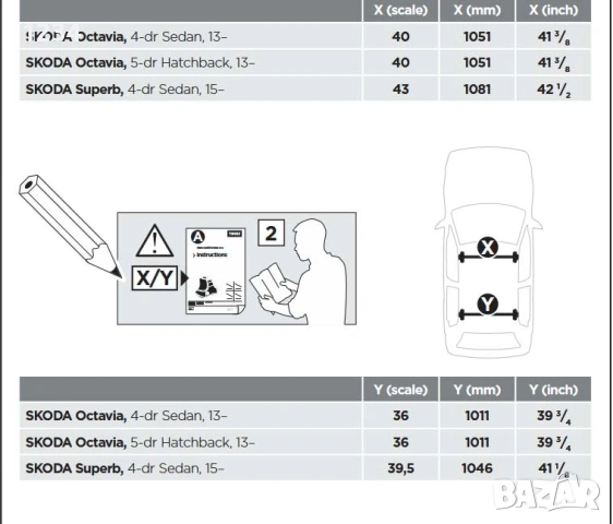 багажник (напречни греди) THULE за SKODA Superb и Octavia, снимка 4 - Аксесоари и консумативи - 54020555