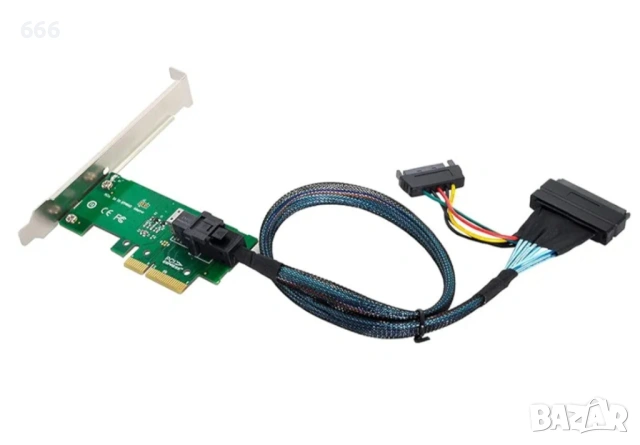 PCI-E 3.0 4.0 към SFF-8643 адаптер за карта и U.2 U2 SFF-8639 NVME PCIe SSD кабел за дънна платка , снимка 3 - Друга електроника - 53237130