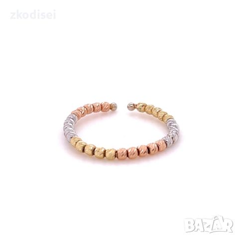 Златен дамски пръстен 1,08гр. размер:56 14кр. проба:585 модел:23686-3, снимка 1 - Пръстени - 45735549