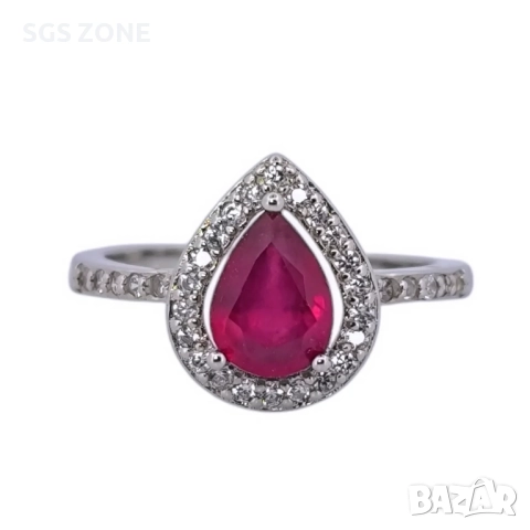 сребърен пръстен с рубини син сапфири, желт сапфири , снимка 4 - Пръстени - 51758944