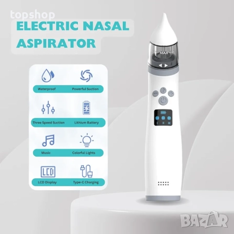 Електрически назален аспиратор X10, корпус от ABS, 2 меки силиконови накрайника, 3 регулируеми нива , снимка 3 - Други - 52794605