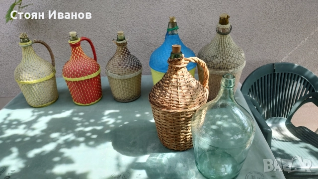 Стари стъклени дамаджани от 3 до 10 литра, снимка 2 - Буркани, бутилки и капачки - 51632130