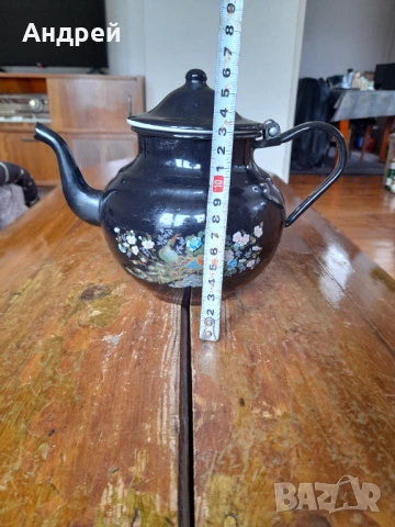 Стар емайлиран чайник #86, снимка 5 - Други ценни предмети - 54092045