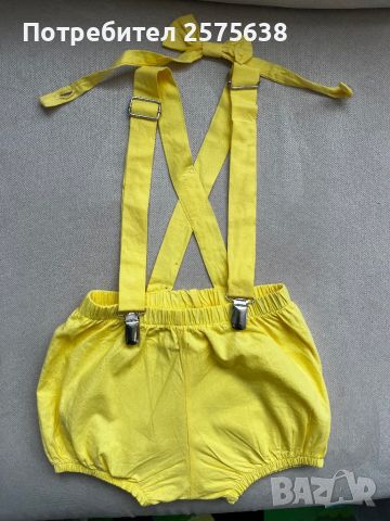 Бебешки панталони с тиранти и папионка, снимка 1 - Други - 45942641