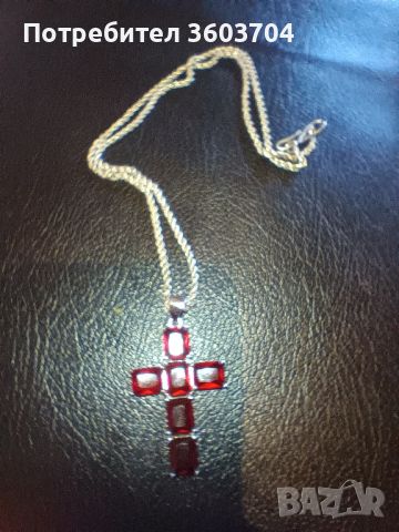 сребърен кръст със синджир, снимка 2 - Колиета, медальони, синджири - 45220796