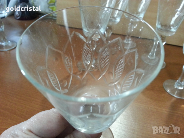 Стъклени чаши с гарафа  гравирани , снимка 12 - Антикварни и старинни предмети - 36401849