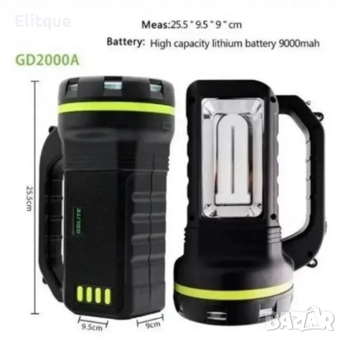 Преносима соларна станция (фенер) GDLITE GD-2000A + слънчев панел + 3 лампи, снимка 8 - Други стоки за дома - 52854158