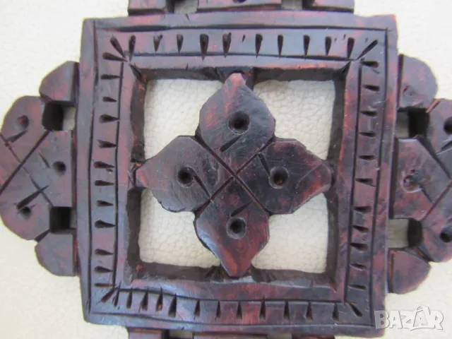 Дървен християнски кръст от Етиопия, снимка 4 - Колекции - 49715781