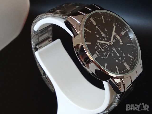 Бижутериен подаръчен комплект подарък за мъж часовник и гривна, снимка 2 - Бижутерийни комплекти - 53559552