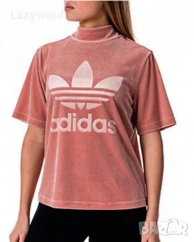 Поло блуза от кадифе Adidas Originals, снимка 6 - Корсети, бюстиета, топове - 47159764