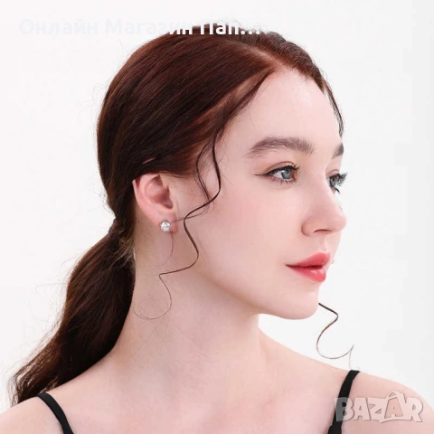 ALIZERO обеци с диамант мойсанит 925 сребро 18K бяло злато. Серификат, снимка 6 - Обеци - 53743574