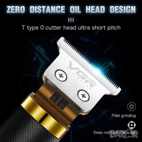 Професионална безжична машинка за подстригване и тример с керамични остриета и 300 минути работа VGR, снимка 2 - Тримери - 52133657