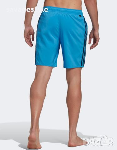 Мъжки къси панталони ADIDAS Classic-Length 3-Stripes Swim Shorts Blue, снимка 5 - Други - 45762370