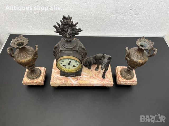 Френски каминен часовник. №5551, снимка 7 - Антикварни и старинни предмети - 46387555