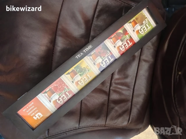 Дървена кутия за чай 43 см на 9 см. с 6 отделения НОВА ЧЕТЕТЕ ОПИСАНИЕТО