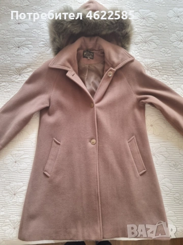 Палто кашмир и естествен косъм