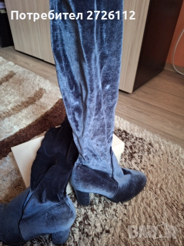 Ботуши от велур нови , снимка 2 - Дамски ботуши - 51776327