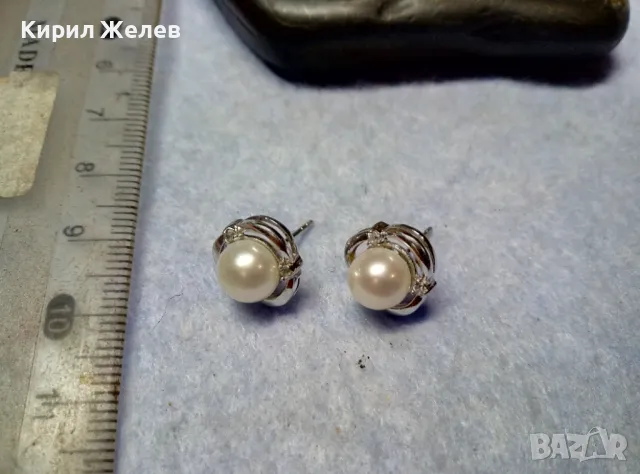 ПРЕКРАСНИ АЖУРНИ ПЕРЛЕНИ СРЕБЪРНИ ОБЕЦИ РОДИРАНО СРЕБРО 925 с НАТУРАЛНИ БЕЛИ ПЕРЛИ 49300, снимка 6 - Обеци - 49682457