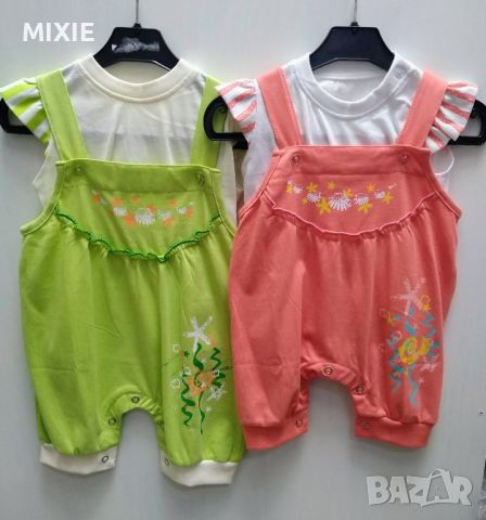 Нови детски комплекти от блузка и гащеризон , снимка 1 - Комплекти за бебе - 45252758
