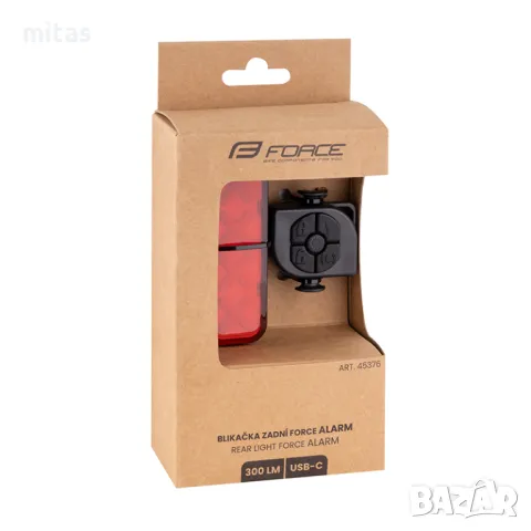 Интелигентна задна LED стоп светлина за велосипед FORCE ALARM 300LM, снимка 8 - Аксесоари за велосипеди - 49928550