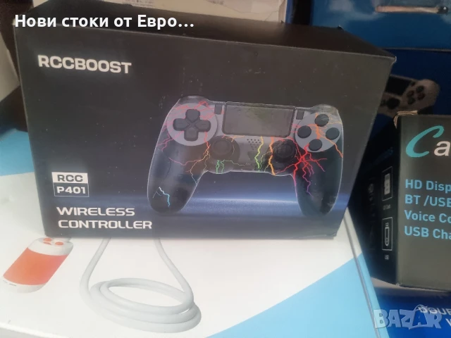 контролер за PS4,RGB безж контролер Pro контролер с LED светлина,3.5 мм аудио жак,двойна вибрация, снимка 2 - Аксесоари - 50988424