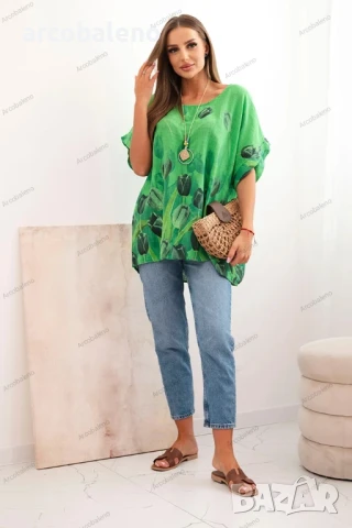 Дамска памучна риза с флорален десен, 14цвята , снимка 6 - Ризи - 50943169