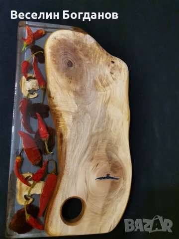 Дъска изработена от епоксидна смола и орех, снимка 8 - Други - 52809049
