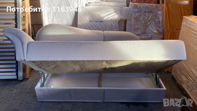 Еднораменна лежанка с ракла и модерен дизайн, снимка 3 - Дивани и мека мебел - 52890594