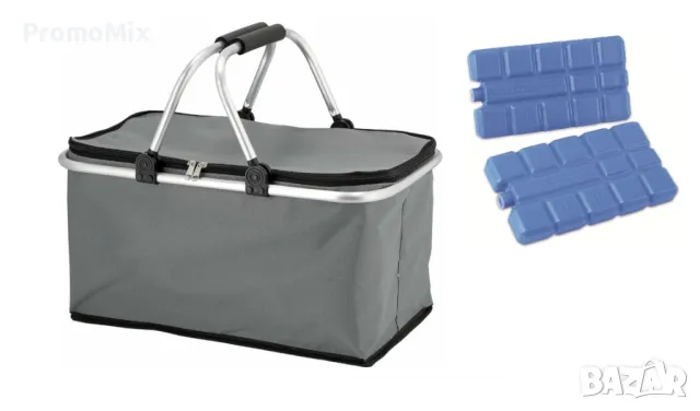 Термо чанта с 2 броя охлаждащи елемента Faltbarer Thermo-Einkaufskorb Сгъваема пазарска кошница за п