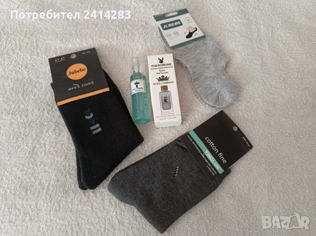 Промо комплект 802-парфюм тестер+3 чифта мъжки чорапи