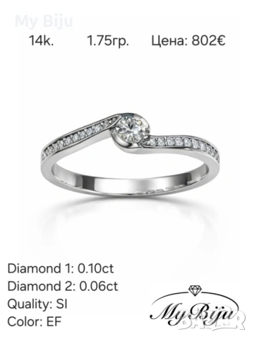 Златни годежни пръстени с диаманти, снимка 7 - Пръстени - 52377438