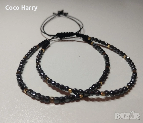 Комплект 2 гривни за двойки с хематит, снимка 3 - Романтични подаръци - 53716056