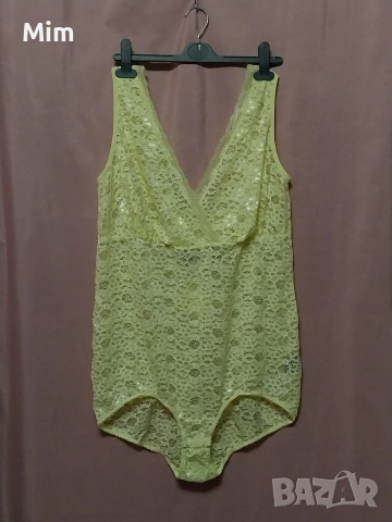  CARMAKOMA 2XL Лимонено жълто, дантелено боди, снимка 3 - Корсети, бюстиета, топове - 53481032