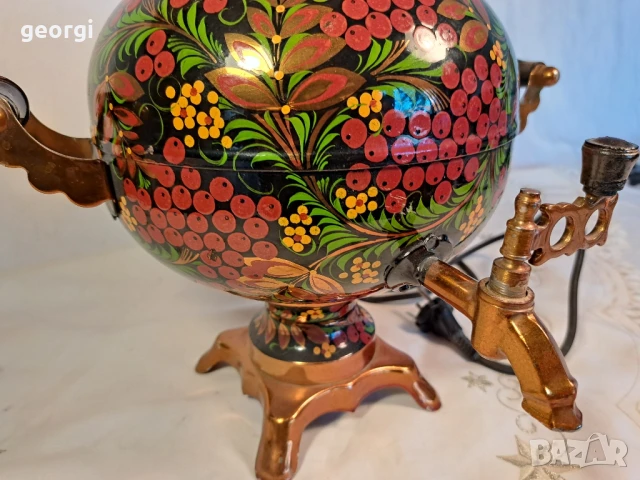 руски самовар ръчноизрисуван , снимка 5 - Антикварни и старинни предмети - 50580789