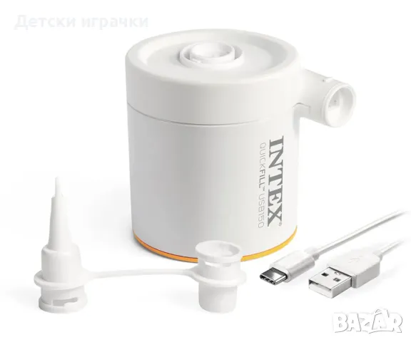 Електрическа помпа, USB, Intex QuickfillTM Rechargeable air pump USB150R, 150 л./мин, 0.28 кг, бяла 