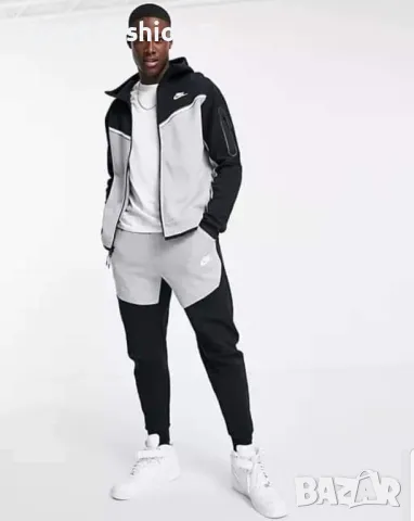 Мъжки екип Nike Tech Fleece Black and Grey, снимка 4 - Спортни дрехи, екипи - 49319527