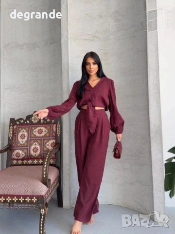 💎 Уникален Дамски Комплект Риза+Панталон, снимка 3 - Комплекти - 53882853