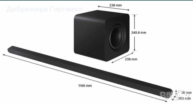 Продавам Oled TV Samsung 48"S90F 4K Vision AI Smart  в комплект с Soundbar от Samsung.