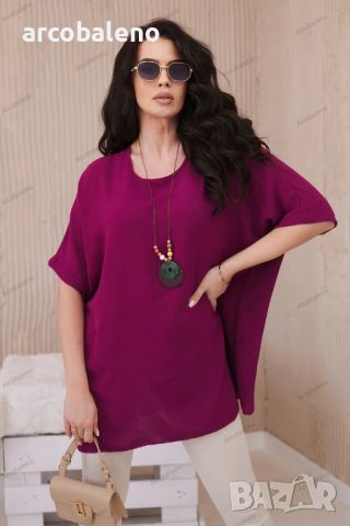 Голяма дамска блуза с висулка, 3цвята , снимка 2 - Тениски - 46431278