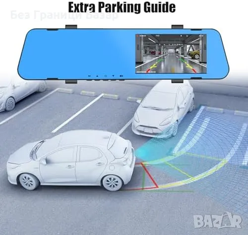 Нова 4.5" Огледална Камера с Нощно Виждане и Паркинг Асистент кола, снимка 4 - Друга електроника - 50167009