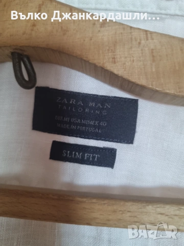 Мъжка ленена риза Zara, размер L, снимка 6 - Ризи - 53094235