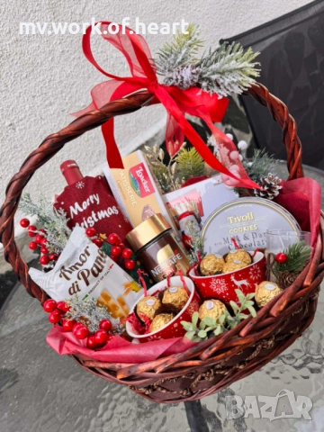 Празнична коледна кошница , снимка 3 - Коледни подаръци - 52807141