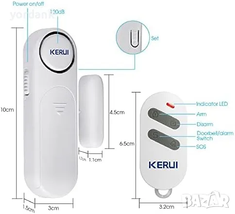 Безжичен мук Kerui D121 датчик за врата, снимка 3 - Друга електроника - 49533968