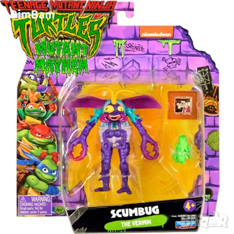 Оригинална eкшън фигурка Костенурките Нинджа TMNT Mutant Mayhem - Scumbug, снимка 1 - Фигурки - 48060620