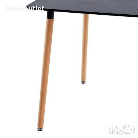 ПРОМОЦИЯ Правоъгълна маса 110×70×73 см, с черен плот и крака от масивна дървесина SAGE-1PK-B18-LQ, снимка 4 - Маси - 52704733