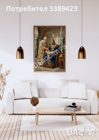 Картина на Цар Симеон посреша Климент Охридски 101, снимка 2 - Картини - 54059485