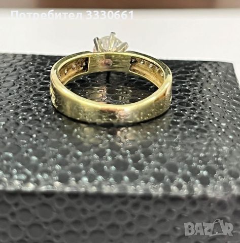 Годежен пръстен от жълто злато и брилянти, снимка 4 - Пръстени - 45826519