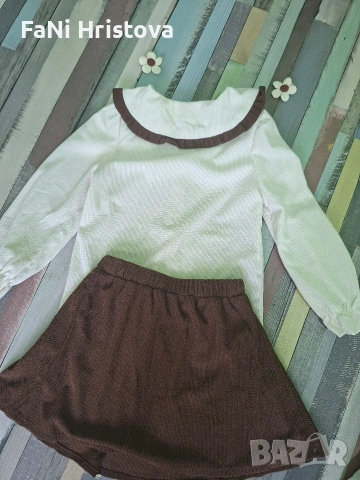 Комплект за момиче риза и поличка 3-4г, снимка 3 - Детски комплекти - 53453981